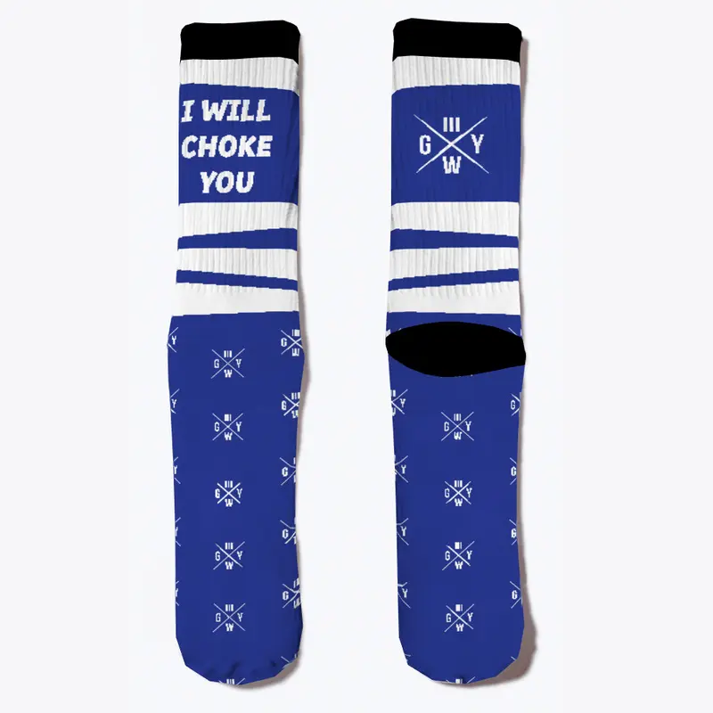 Jiu Jitsu Chokes Ranked Blue BJJ Sock