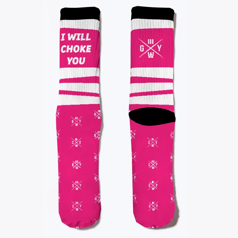 Jiu Jitsu Chokes Pink Killers  BJJ Sock