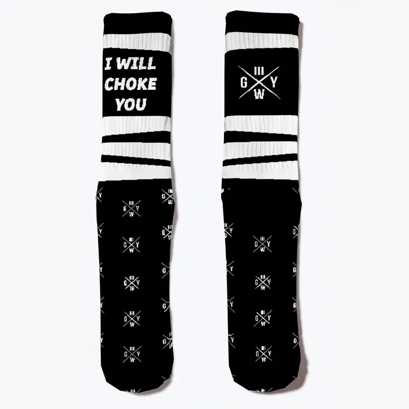 Jiu Jitsu Chokes Ranked Black BJJ Sock