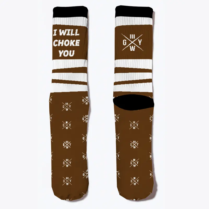 Jiu Jitsu Chokes Ranked Brown BJJ Socks